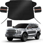 Car Windshield Cover for Ice and Snow, 600D Oxford Fabric Winter Frost Cover with Side Mirrors Cover, Frost Guard Windshield Cover for Car, SUV(68x 47 Inch)