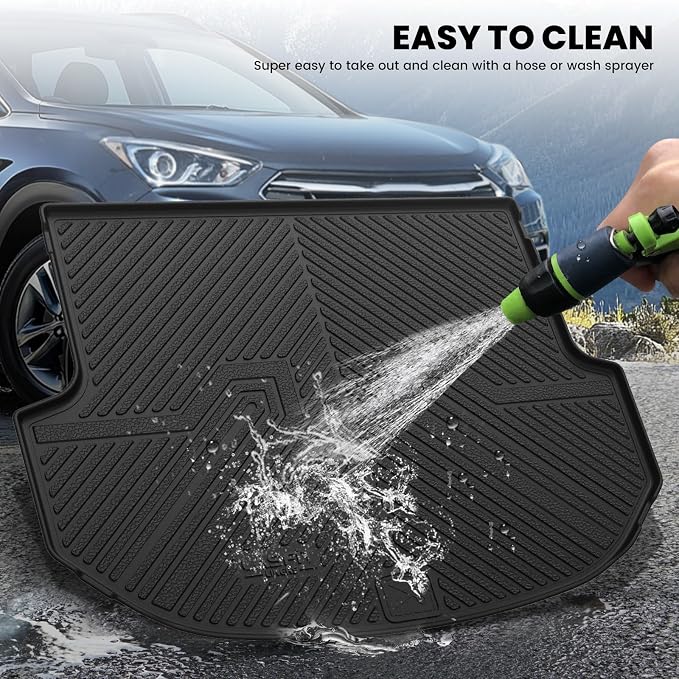 Cargo Mat for Hyundai Santa Fe Sport 2018 2017 2016 2015 2014 2013, All Weather TPE Custom Fit Car Trunk Mats Cargo Liners Accessories for Santa Fe Sport 2013-2018, Black