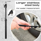 10 Pack Tire Pressure Gauge Black Heavy Duty Air Pressure Tire Gauge Dual Head Semi Truck Tire Pressure Gauge Range 10-150 PSI, Extended Tube Tire Gauge Suitable for Semi Truck, and Bus