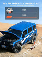 12V Heavy Duty Tire Inflator Metal Portable Air Compressor Pump | 6X Faster Inflation Dual Cylinders 150PSI Air Pump with Adapter for Car, RV,Pickup Truck, SUV, Van,Camper, Air Bed,Ball