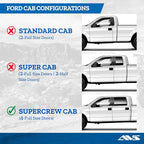 Auto Ventshade [AVS] Low Profile Ventvisor | 2022 - 2023 Ford F-150 Lightning Model, 2015-2023 F-150 (Includes 17-22 Raptor Model) F-250,350,450 Super Crew Cab, Smoke - 4 pc. | 894044