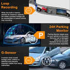 4 Channel 1080P Dash Cam Front Rear Left Right, 170° Wide Angle Car Camera with 5GHz WiFi App Control, Super Night Vision, 24H Parking Monitor, G-Sensor, Loop Recording, 64GB SD Card Included
