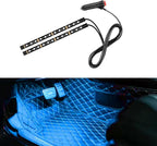 Car LED Strip Light, 24 LED 12V Cigarette Lighter Port, Ice Blue | RGB Neon Auto Interior Atmosphere Lights, Under Dash Ambient Night Light, Universal Decorative Lamp Accessory for Car Truck