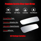 Rectangle Blind Spot Mirror, HD Glass Frameless Convex Wide Angle Rearview Blindspot Car Mirror for Car SUV and Truck (Frameless, Pack of 2)