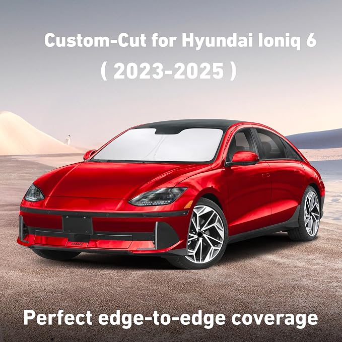 Windshield Sunshade Compatible for Hyundai Ioniq6 2023 2024 2025, Sun Visor for Front Windshield & Window Sun Shade Cover, UV Heat Blocker & Protector, Car Accessories
