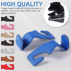 Blue Superior Leather Car Seat Back Headrest Hook, Auto Seat Hook Hangers Interior Accessories for Purse Coats Umbrellas Grocery Bags Handbag, 2-Pack
