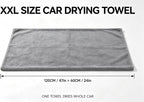 Microfiber Towels for Cars, 1200 GSM XL Car Drying Towel, 24 x 47 in Thick Plush Auto Detailing Towel, Ultra Absorbent Edgeless Car Wash Towel, Lint-Free, Charcoal Grey, 1 Pack