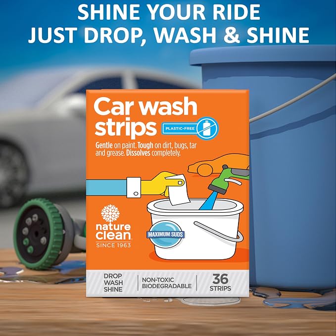Eco-Friendly Foaming Car Wash Soap Strips 36 count- Your Non-Toxic Car Detergent Solution for a Gleaming Ride!