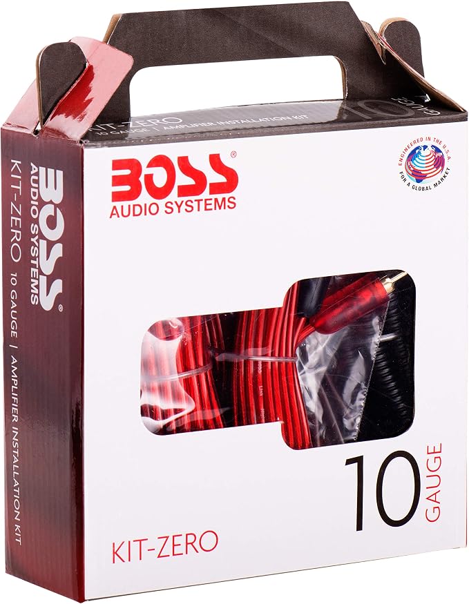 KIT-ZERO 10 Gauge Car Amplifier Install Wiring Kit - Makes Connections and Brings Power to Your Radio, Subwoofers and Speakers