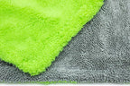 Amphibian x L Dual Side Microfiber Car Drying Towel One Side Twist - 20 inch x 40 inch, Green/Gray