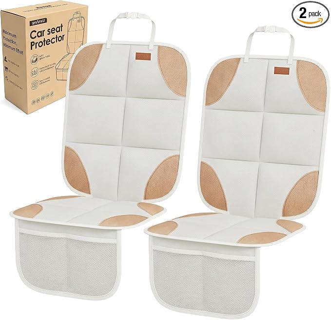 2 Pack in Gift Box Car Seat Protector, Seat Cover with Mesh Storage Pockets, Non-Slip Backing, Protective Car Seat Mat for Sedan SUV Truck