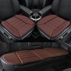 3-Piece Car Seat Cushion Set, 1.2inch Memory Foam Comfort, 2 Front Automotive Seat Cushions + Rear Bench Cushion, Non-Slip Bottom, Fits Sedan SUV Truck Van, Car & Office Chair, Brown