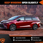 Rain Guards Compatible with Toyota Sienna 2021 2022 2023 2024 2025 2026, Tape-On Extra Durable Side Window Visor Deflectors 2021-2026 Sienna Rain Guard Black 6 PCS