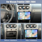 4+64G Double Din Car Radio Stereo for 2001-2004 Nissan Frontier, Update 10.1 inch Touch Screen Car Stereo with Wireless CarPlay Andriod Auto,Bluetooth/GPS/HiFi/SWC/AHD Backup Camera