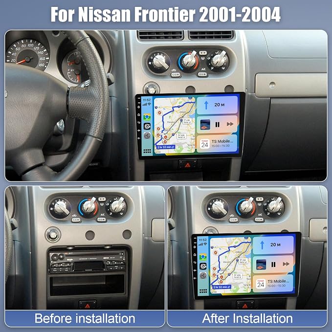 4+64G Double Din Car Radio Stereo for 2001-2004 Nissan Frontier, Update 10.1 inch Touch Screen Car Stereo with Wireless CarPlay Andriod Auto,Bluetooth/GPS/HiFi/SWC/AHD Backup Camera