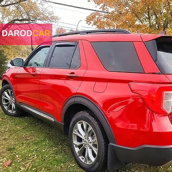 in-Channel Rain Guards Window Visors for Ford Explorer 2020-2026 Inside Front Rear Window Vent Deflectors Sun Shade Wind Visor Car Accessories, Dark Smoke