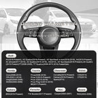 Steering Wheel Cover Small Size 14-14.25 inch, Non-Slip Car Wheel Protector for Prius Civic Model 3 Model Y Camaro, Non-Folding Packaging, Microfiber Leather, Black