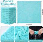 15 Pcs Car Microfiber Towels Buffing Drying Wash Cleaning Cloths Plush Large Towels Thick Care Polishing Detailing Waxing Scratch Proof Towel, 15.75 x 15.75 Inch (Light Blue)