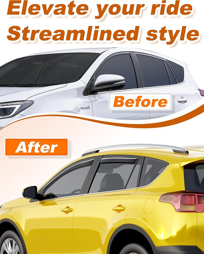 in-Channel Window Rain Guards Fit for Toyota RAV4 2013-2018 Extra Durable Rain Guards Window Deflectors RAV 4 Visors Vent Visors Vent Shades Car Accessories - 4 pcs