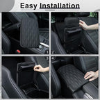 Car Center Console Cover, Upgraded Leather Car Armrest Cushion, Universal Waterproof Cushion Pad, Non-Slip Car Interior Accessories, Fits Most Sedans SUVs Trucks (Black)