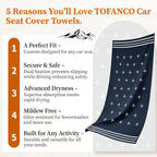 Car Seat Cover Towel for Front Seats Non-Slip with Headrest Pocket & Strap | Universal Fit for Cars Truck SUV|Car Seat Hoodie & Phocho Perfect After Gym Workout, Beach,Yoga and Running|Anti-dog Scratch