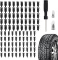 100PCS Tire Plug Kit with Screwdriver,Rubber Flat Tire Repair Kit for Fast Repair of Tire Punctures,Durable Car Tire Repair Kit Self-Service Repair Nails for Car Motorcycle Truck