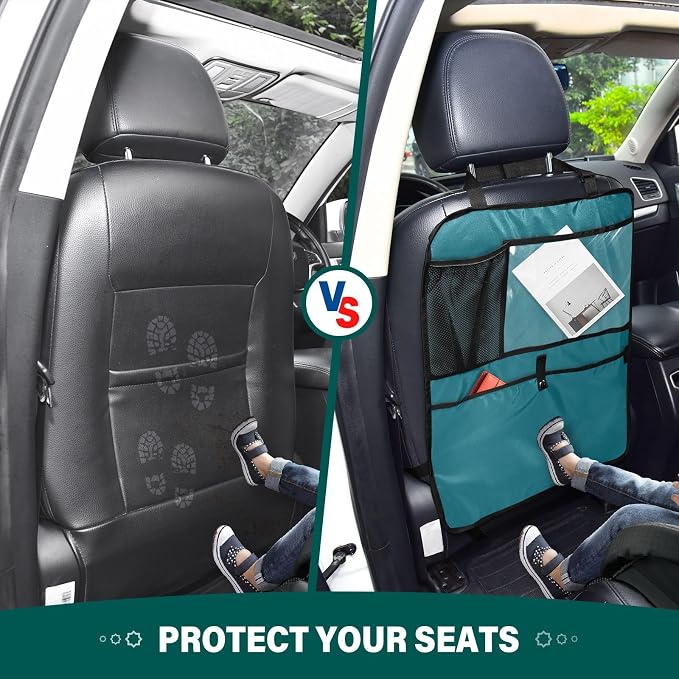 Seat Back Protector Strong Blue Kick Mats Back Seat Protector, Automobile Seat Cover Protector
