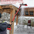 30–40" Extendable Snow Brush with Ice Scraper & Built-in Squeegee, Aluminum Handle, Scratch-Free Bristles, 3-in-1 Winter Car Tool for Cars, SUVs & Trucks, Red