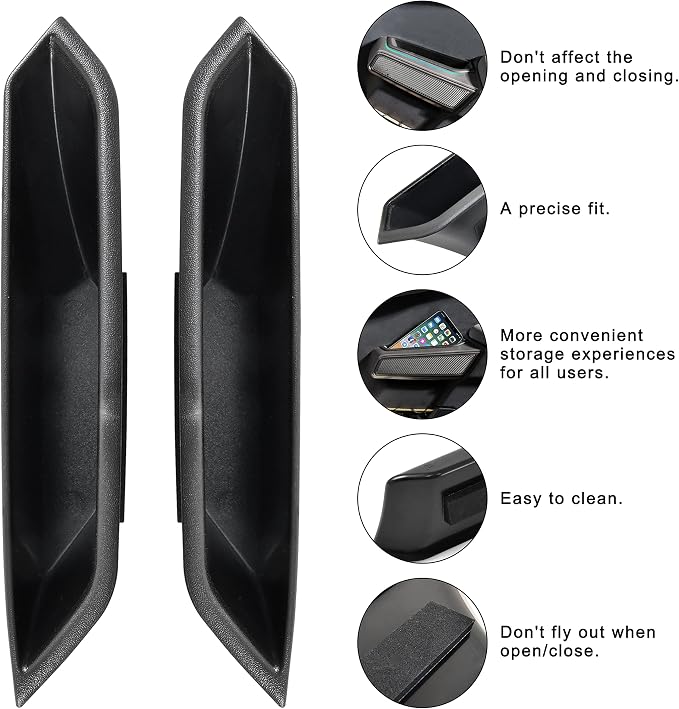 Handle Storage Box for Bronco 21-24, Side Door Storage Box Container Interior Glove Organizer Tray Armrest Insert for Ford Bronco 2 Door 2021-2024 Accessories (2 pcs)