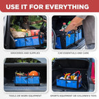 Car Trunk Organizers | Trunk Organizer, Car Storage Organizer - Premium Compartments Collapsible Portable car trunk organizers and storage for SUV (Large Capacity)