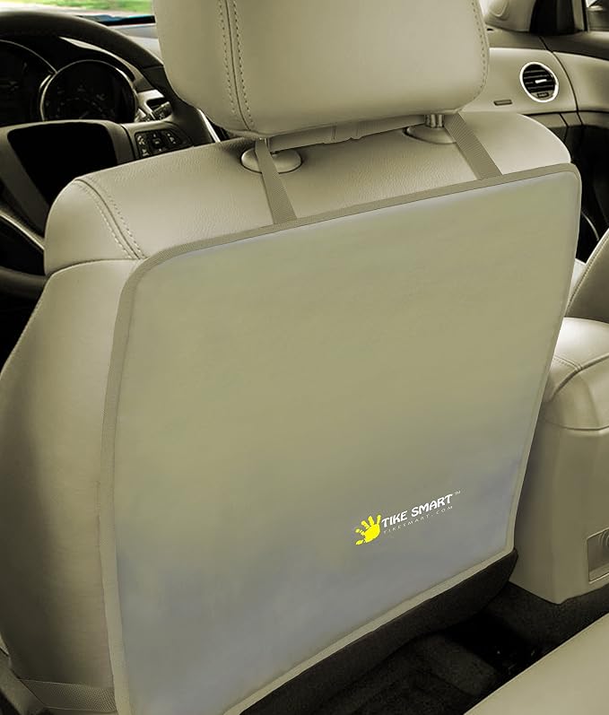 Luxury Clean-Edge Kick Mat - Seat Back Protector and Seat Cover with Invisible Strap and Stiff Edging (1 Mat)