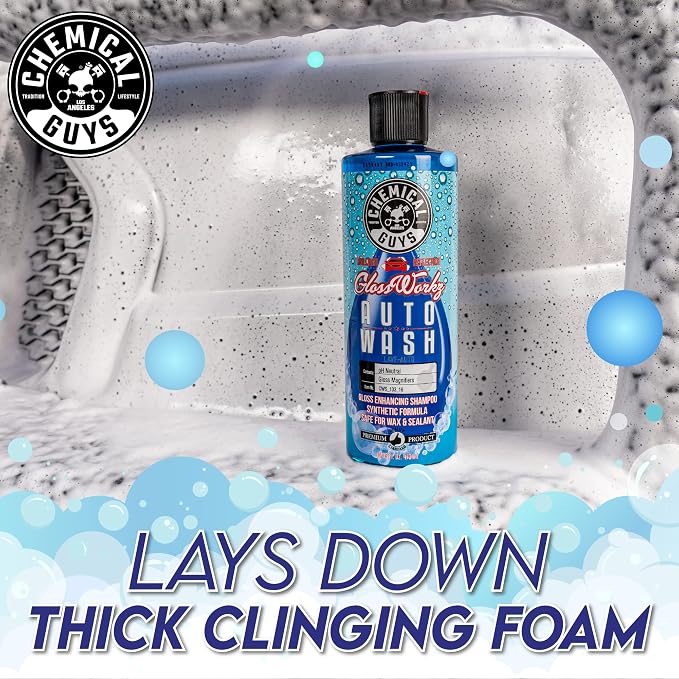 CWS_133_16 Glossworkz Gloss Booster Car Wash Soap (Works with Foam Cannons, Foam Guns or Bucket Washes) Safe for Cars, Trucks, Motorcycles, RVs & More, 16 fl oz, Watermelon Scent