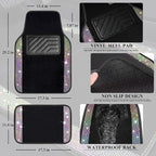 Iridescent Bling Rhinestones Diamond Car Floor Mats Waterproof, Anti-Slip PVC Heel Pad, Universal for Automotive SUV,Sedan,Van,4pcs Girl Women Lady Sparkly Shining Multicolor Colorful Crystal