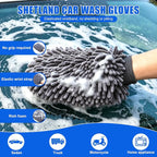 6-Pack Car Cleaning Kit: 2 Scratch-Free Microfiber Wash Mitt, 2 Car Wash Sponge & 2 Microfiber Towels for Cars – Complete Car Wash Set for a Streak-Free Shine