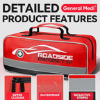 127-Pieces Roadside Car Emergency Kit Include Mini First Aid Kit, Jumper Cables,Tow Rope, Bandage, Safety Vest, Emergency Triangle, All in One Pack