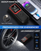 150PSI Tire Inflator, 4X Faster Portable Air Compressor with Pressure Gauge & LED Light for Car Motorcycle Bike, Best Gifts for Father Dad Husband Men