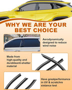 6-PCS Low Profile Window Rain Guards Fit for Hyundai Tucson 2022-2026 Rain Guard Window Deflectors Extra-Thick Side Window Visors Vent Shades Tape-on Vent Visors Car Accessories