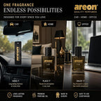 Car Perfume Gold - Air Freshener in Glass Bottle - Luxury Odor Eliminator Spray with Absorber Hanging Pad - Unique Fragrance & Long-Lasting Aroma for Vehicle, Office, Home - Made in Europe, 50ml