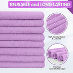 Purple Microfiber Cleaning Cloth -Pack of 8, Highly Absorbent Cleaning Rags, 16"X12" All Purpose Cleaning Towels for Housekeeping, Kitchen, Car, Lint Free and Reusable Microfiber Towels