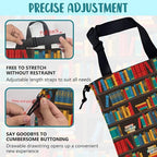 Car Garbage Bag Colorful Bookshelves Library Drawstring Car Trash Bag Hanging for Back Seat with Adjustable Buckle Canvas Vehicle Trash Can Easy-to-Install