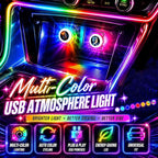 Bullet USB LED Car Interior Atmosphere Lamp, Portable Multi-Color Mini LED Night Light Auto Ambient Lighting, Universal Vehicle Interior Bedroom Decor Car Accessories Bullet Gifts for Women Men