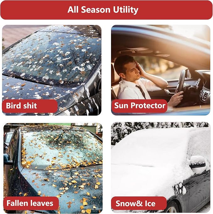 Car Cover Waterproof All Weather Hail Protector Windshield Sun Shade Automotive Exterior Car Accessories Universal Fit for Car, SUV, Truck (Snowflake)