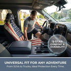 Waterproof Stain Resistant Towel Car Seat Covers，Universal Non-Slip for Gym Workout, Swimming, Beach and Workout Outdoor, Machine Washable(American Flag, 1 Pack)