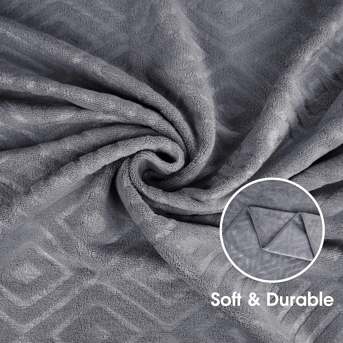 Towels, Pack of 4 Extra Large Bath Towel (30" x 60") - Absorbent Microfiber Bathroom Towels for Body, Adult, Hair, Yoga, Swimming, Grey Diamond Embossed