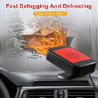 Car Heater,12V 200W Portable Car Heater 360°Rotation 2 in 1 Heating & Cooling Fan Windshield Demisting Defroster Plug Into Cigarette Lighter for All Cars（red）