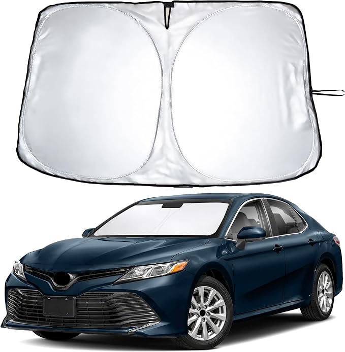 Windshield Sunshade for Toyota Camry 2012-2015 2016 2017, LE, SE, SE Nightshade, XLE, XSE, TRD, Sun Visor for Front Windshield Sun Shade Cover, UV Heat Blocker & Protector, Car Accessories