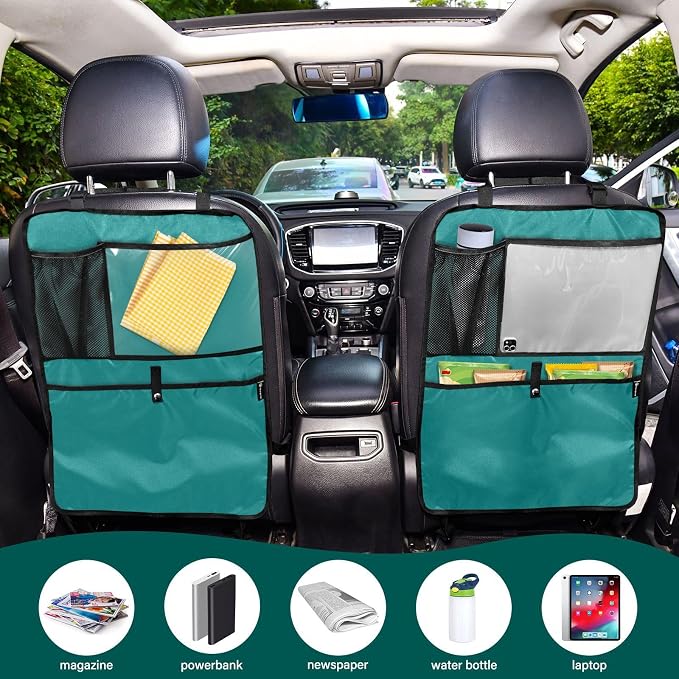 Seat Back Organizer Teal Auto Seat Back Kick Protectors, Back of Seat Protector for Kids Feet Car Seat