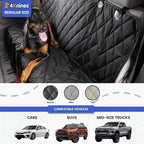 Back Seat Pet Cover for Dogs w/o Hammock – 54" Wide, Waterproof Car Seat Cover, Non-Slip, Heavy-Duty – Fits Cars, SUVs, Small Trucks – 2 Seat Belt & Latch Access – Back Seat Protector (Grey)