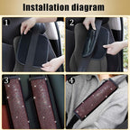 JDDRY Car Seat Belt Covers,Universal Car Seat Belt Pads Cover,Car Seat Belt Strap Cover Shoulder Pad,Bling Seat Belt Covers for Women,Car Interior Accessories(Red,2Pack)