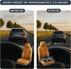 Car Seat Cushion for Long Driving – X Large Memory Foam Seat Cushion for Sciatica & Tailbone Pain Relief, Orthopedic Coccyx Cushion with Non-Slip Bottom, Back Pillow for Car, Truck (Black)